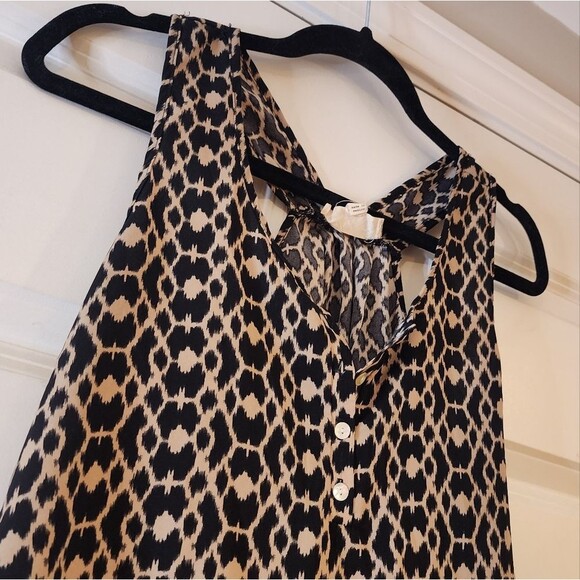 Pink Rose black and tan patterned sleeveless blouse M - Picture 2 of 4